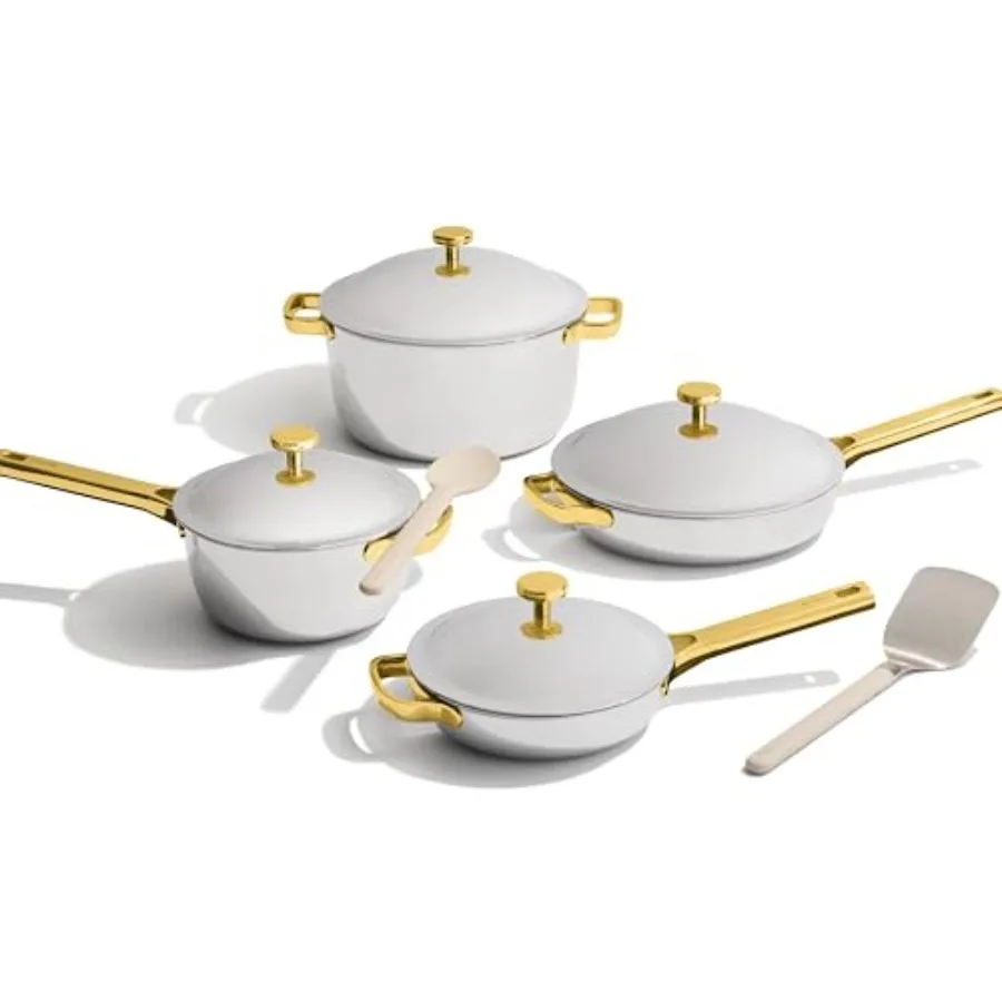 

Titanium Pro Cookware Set: 10-Piece Pots and Pans for Home Cooking, Titanium-Infused, Matte Black, Non-Toxic No-Coating Nonstic