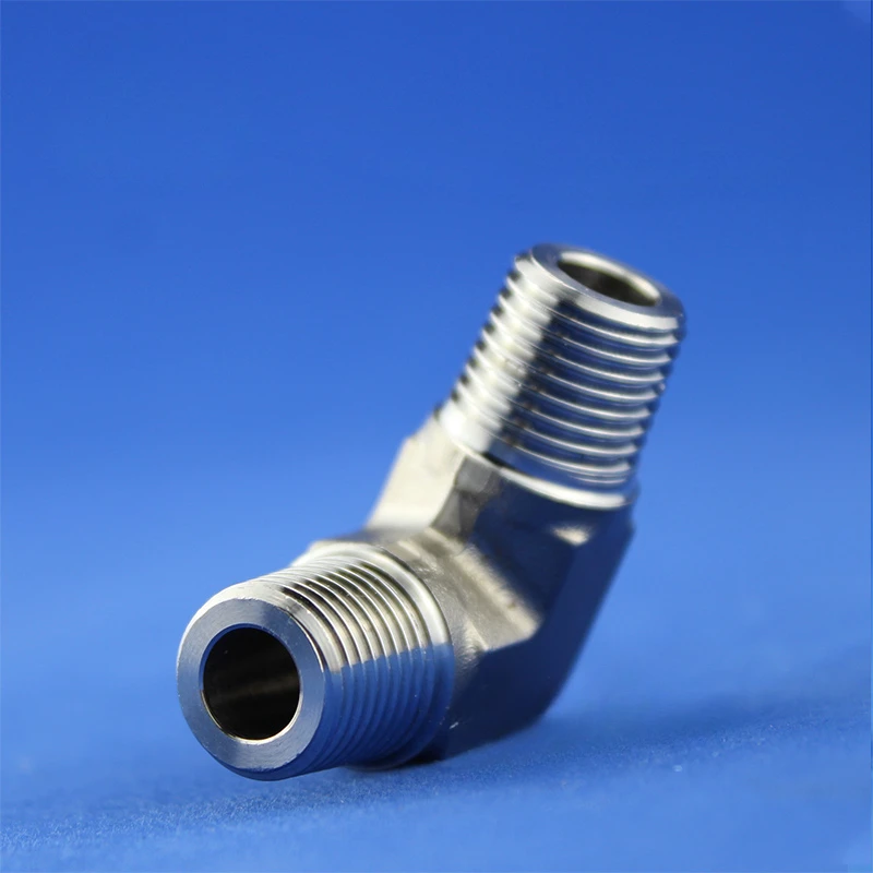 1/4 Stainless Steel Forged High-Pressure Outer Wire Elbow  Thread 90 ° Right Angle Bending Joint 2 Points