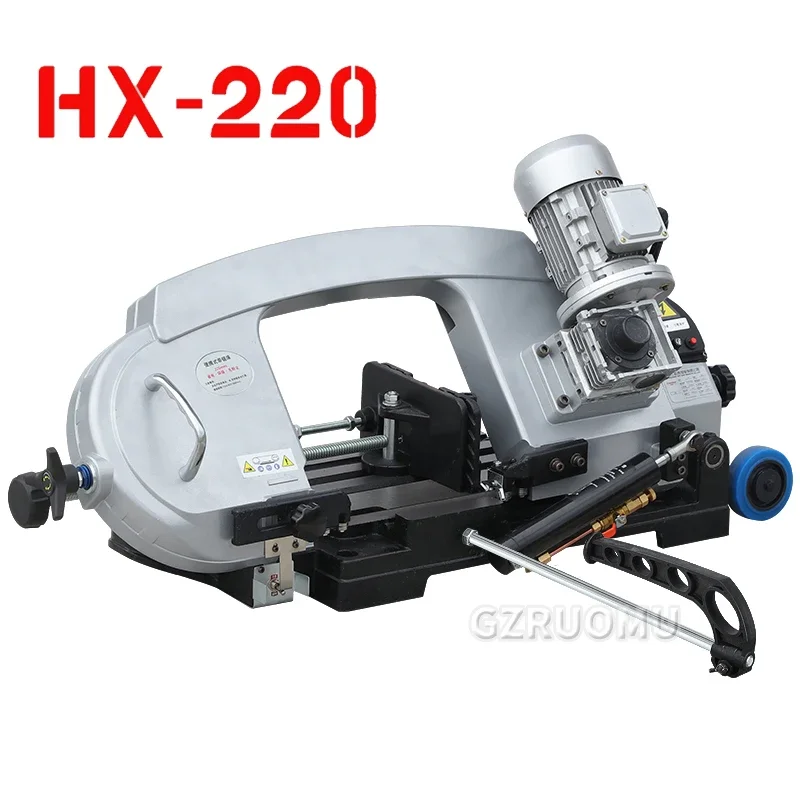 

Ленточнопильный станок HX-220, малый бытовой, для резки дерева под углом 45 градусов, для нержавеющей стали, настольная пила по металлу