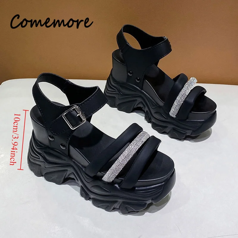 Comemore Wedge Heels Gladiator Sandals Summer Retro Ladies Roman Chunky Bling Women Sneakers High Platform Slippers Beach Shoes