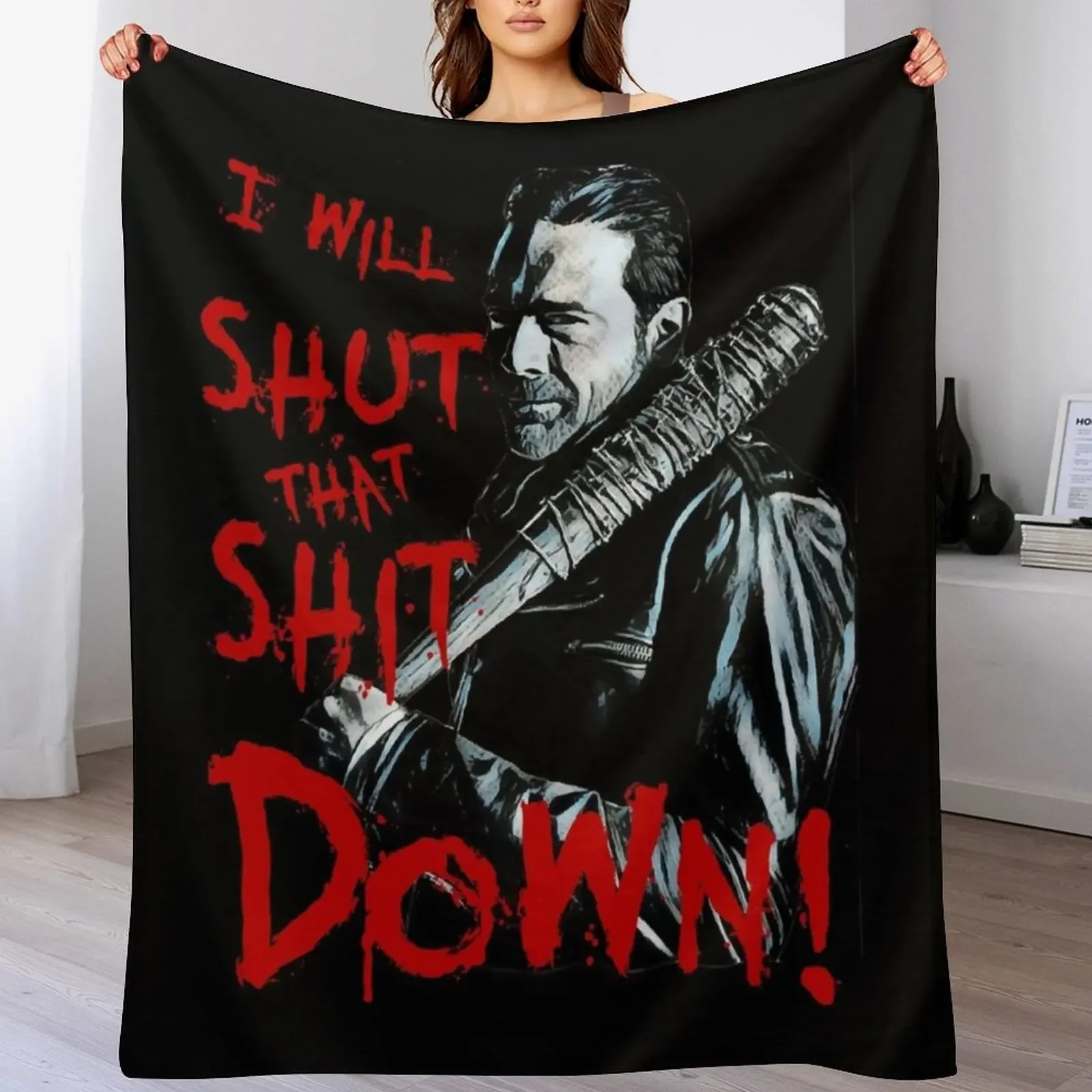 

Negan I Will Shut For Fans Throw Blanket Air Conditioner Soft Blanket for Office Home