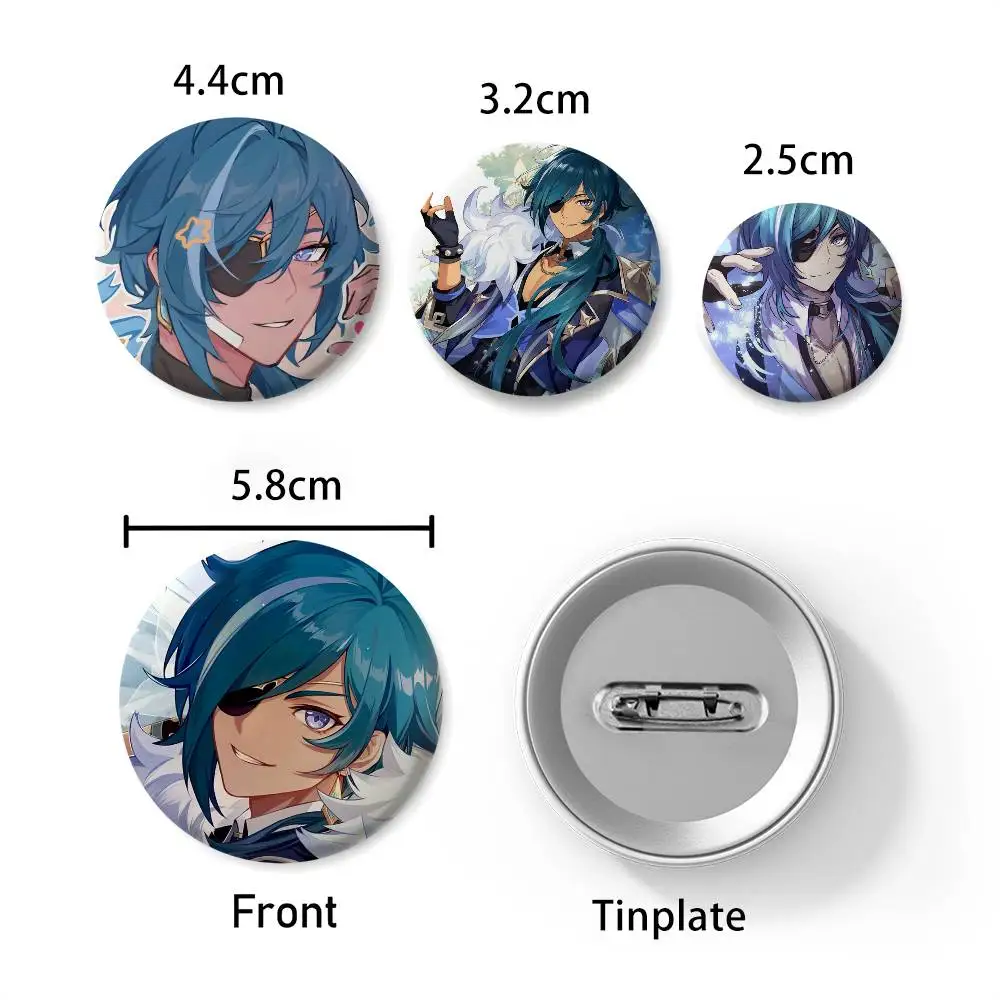 Kaeya Genshin تأثير شارات مستديرة رائعة شارة دبابيس دبابيس الإبداعية للملابس قبعة ظهره هدية الملحقات