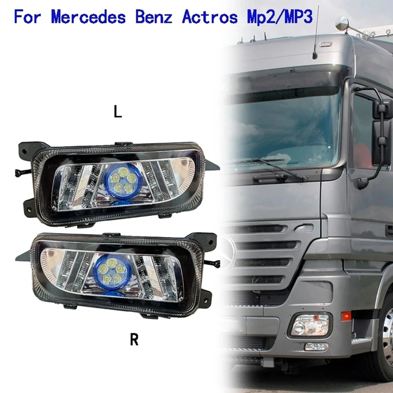 Car Front Fog Lamps & Daytime Running Lamps RH & LH (1Pair) ABS Car Accessories As Shown For MERCEDES BENZ ACTROS MP3