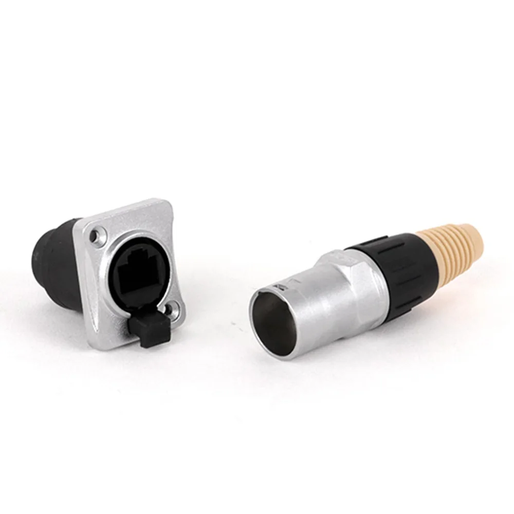 1set RJ45 CAT5 Waterproof Panel Mount Female Socket+Male Plug Connector,LAN Extension Cable Coupler for Outdoor Network