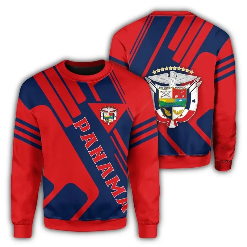 بنما العلم شعار نمط رجل بلوزات الخريف تصميم جديد عادية كم طويل الرجال النساء البلوز Crewneck رياضة القمم رياضية