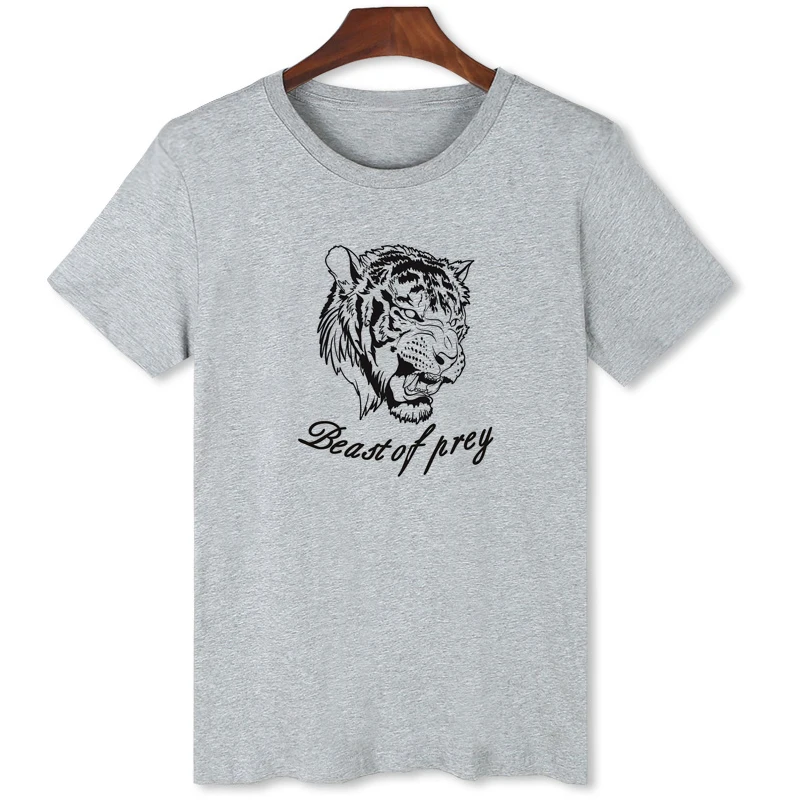 Animal Series Tiger Print T-Shirt Personality Fashion Men's Casual Tops Tees Hot selling European creative Shirts B1-77