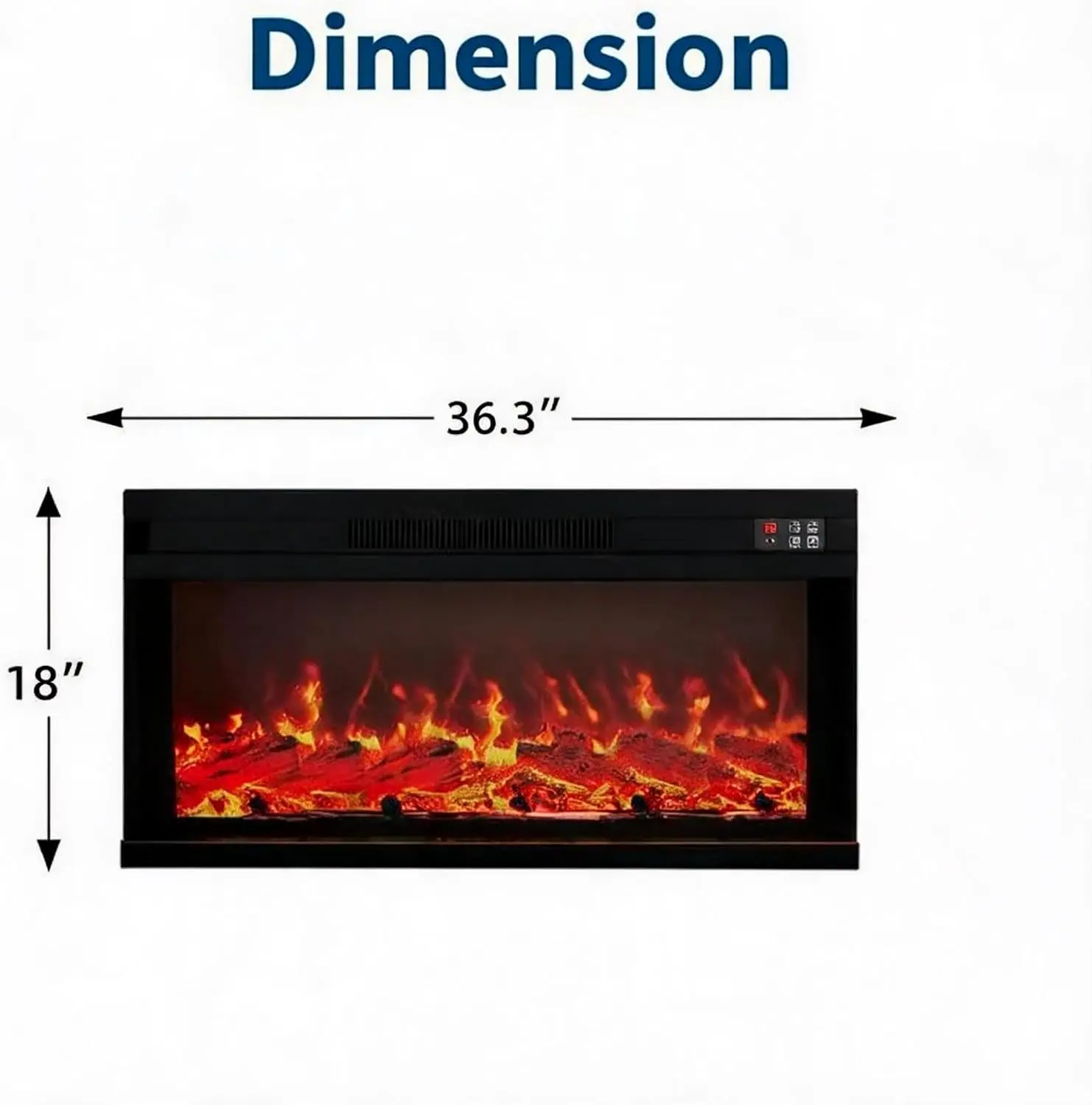 3D Decorative Electric Fireplace with Baffle ( Simulated glass ) & Woods Cracking Sound Mist Colorful Flame Humidifier Fireplaces