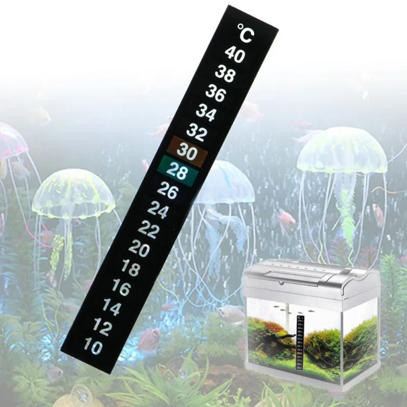 5pcs Betta Fish Tank Thermometer Stick On Aquarium Temperature Sticker Strip Amphibian Reptile Thermometer Sticker