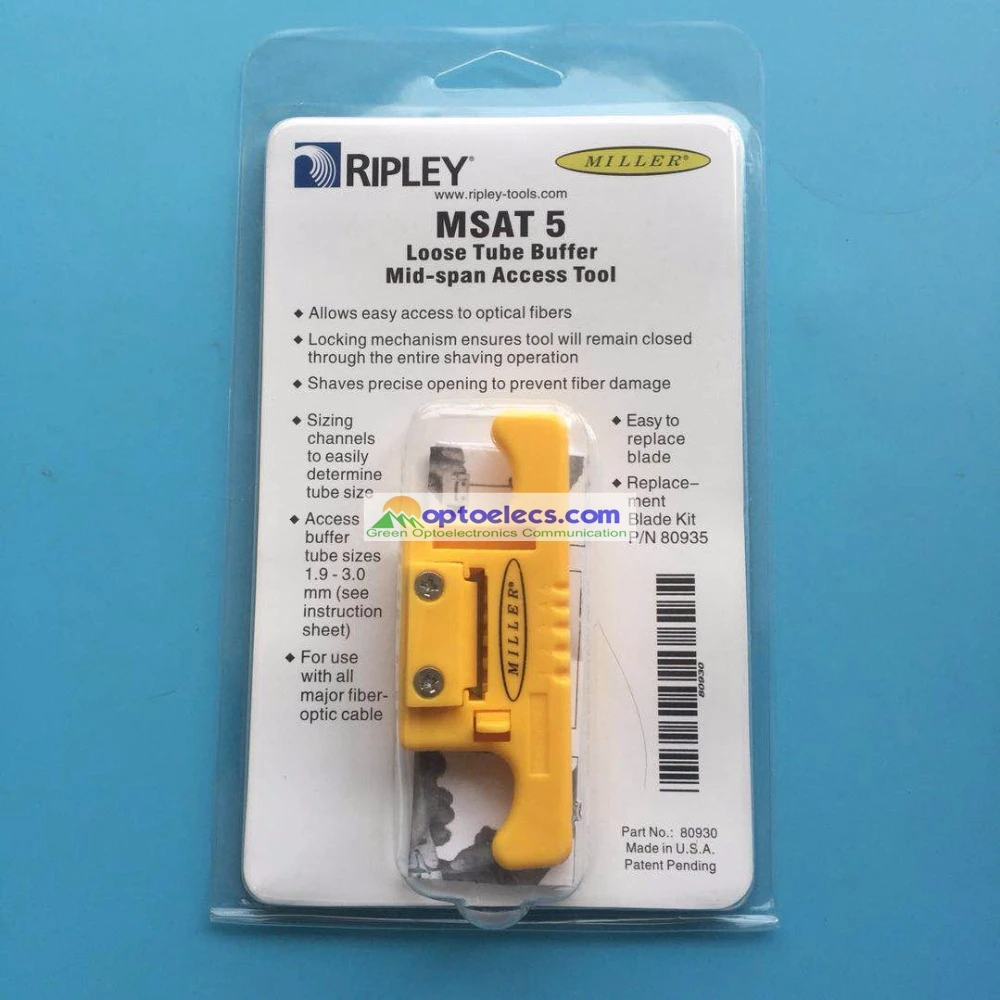 DHL Free Shipping 5pcs/lot Miller MSAT-5/ MSAT 5 Mid Span Access Tool P/N 80930 Loose Buffer Tube Stripper 0.9mm to 3.0mm fiber