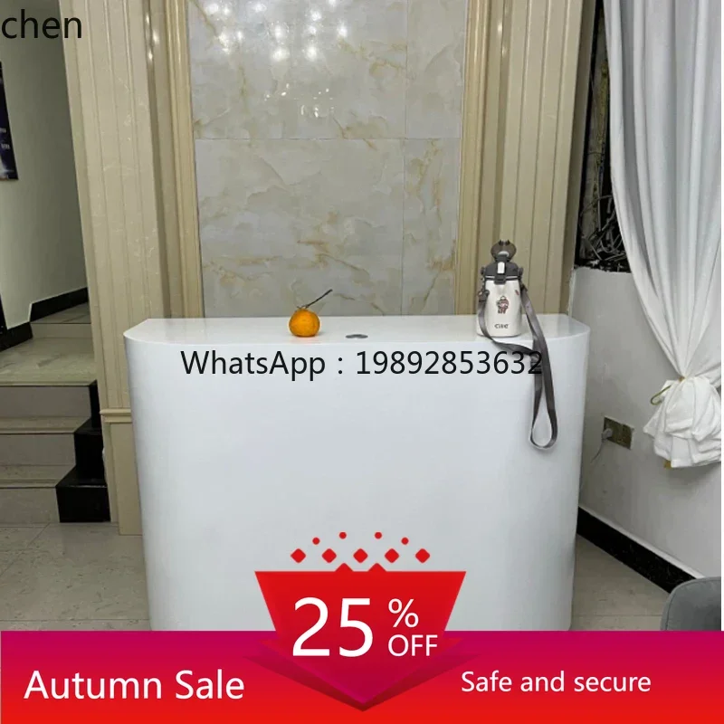 

Modern beauty salon women's clothing front desk checkout page bar shop small counter