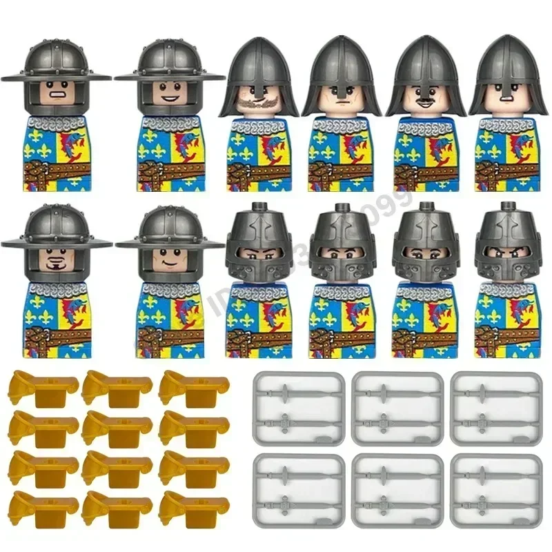 Crusader Knights Roman Warriors Middle Ages Medieval Europe Military Building Blocks Figures Castle Kingdom King Legion Set