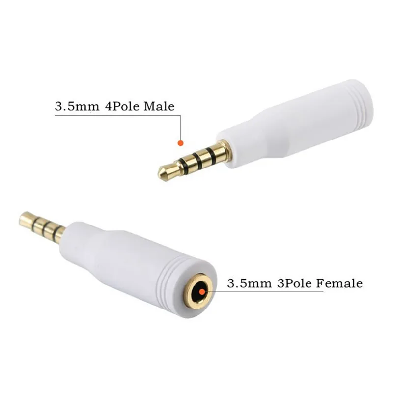 3.5mm 4 pole Male to 3.5mm 3 pole Female Jack Stereo Audio Adapter 3.5 M/F Adaptor