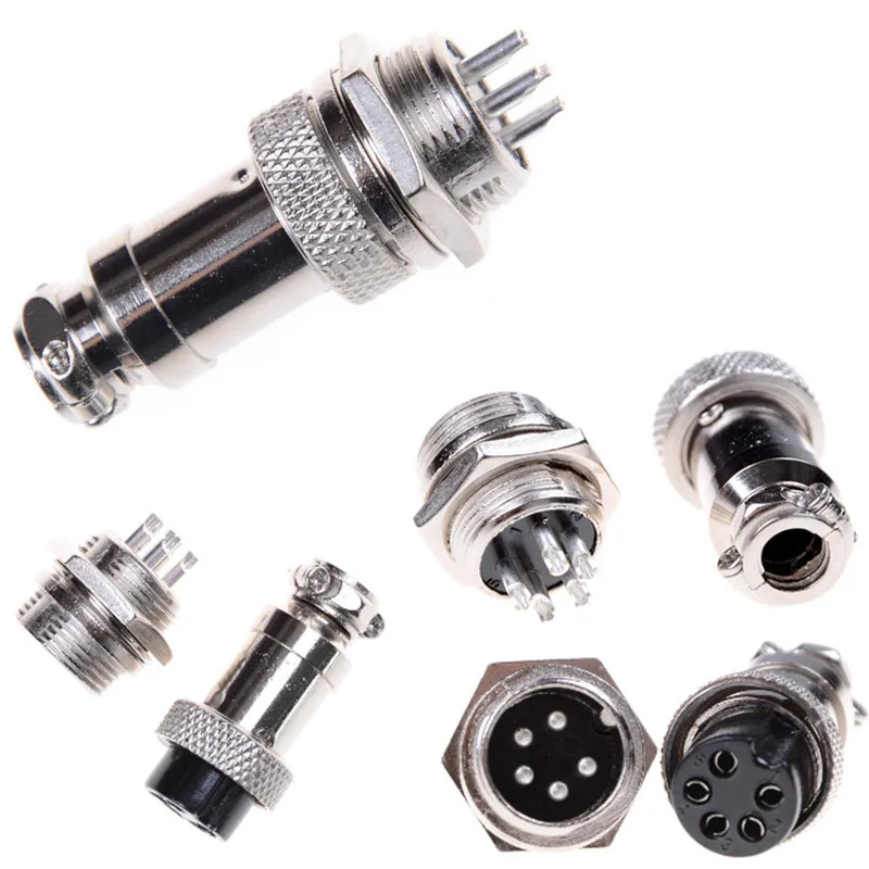 1 Pair GX16 Male & Female Wire Panel Connector Circular Aviation Connector Socket Plug Connectors 2/3//5/6/7/8 Pin 16MM