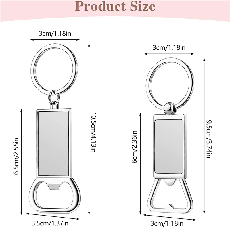 10Pcs Sublimation Keychain Blanks - Sublimation Keychain Case or Metal Sublimation Bottle Opener for Heat Transfer Set A