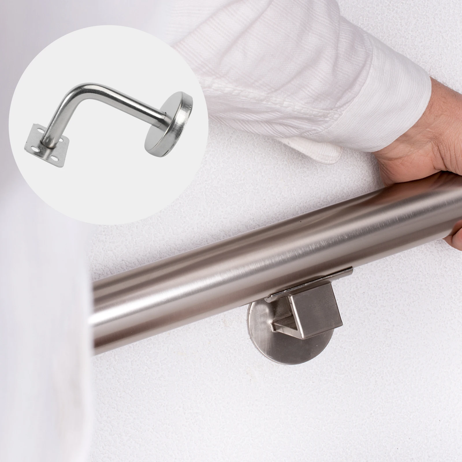 Soporte de pasamanos de acero inoxidable, resistente a la corrosión, duradero, fácil de instalar, baño, pasillo, Hotel, gimnasio, oficina, Villa, 3 uds.