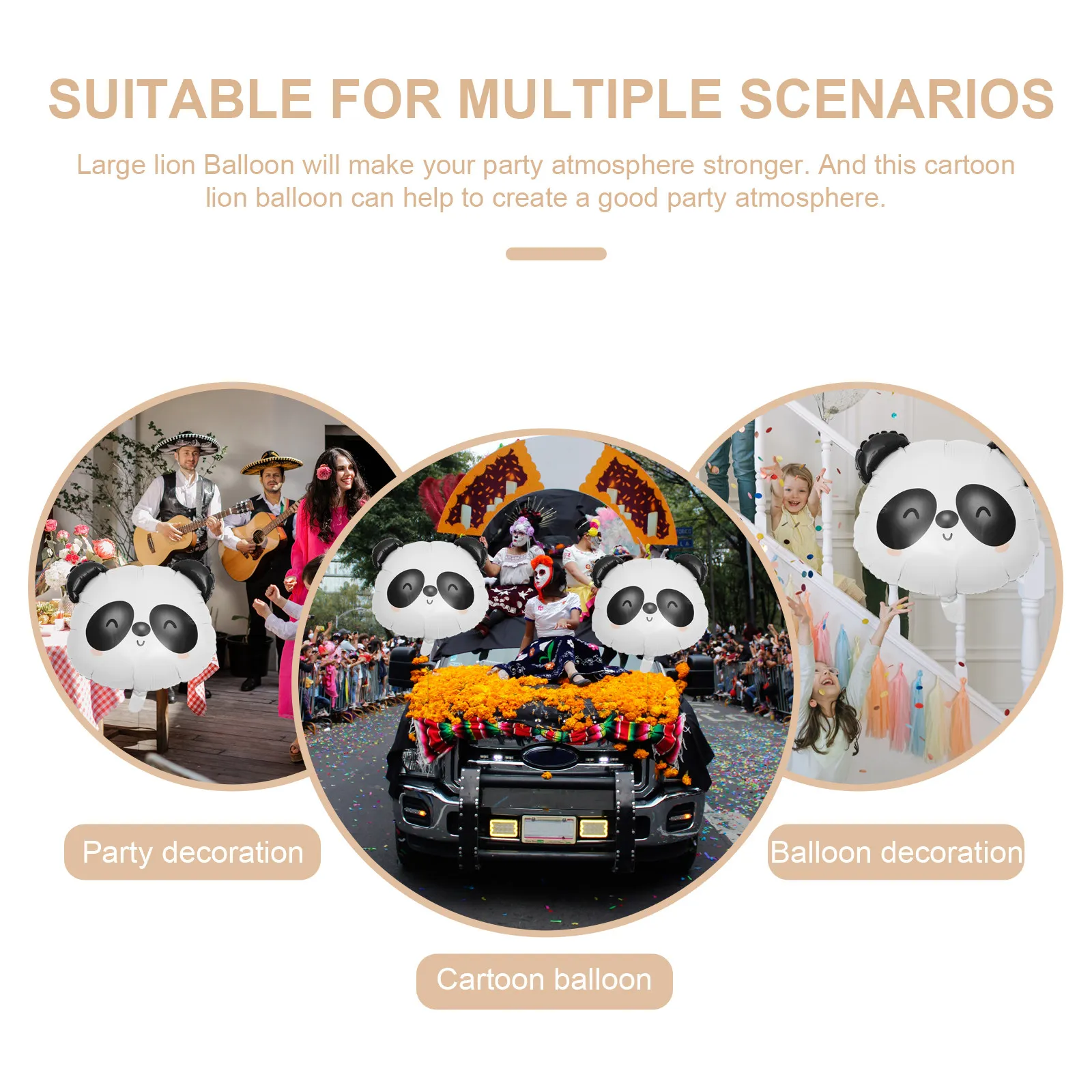 5Pcs Panda Balloons Aluminum Film Cartoon Decorative Party Supplies Vivid Party Balloon Decorations for Birthday view 5