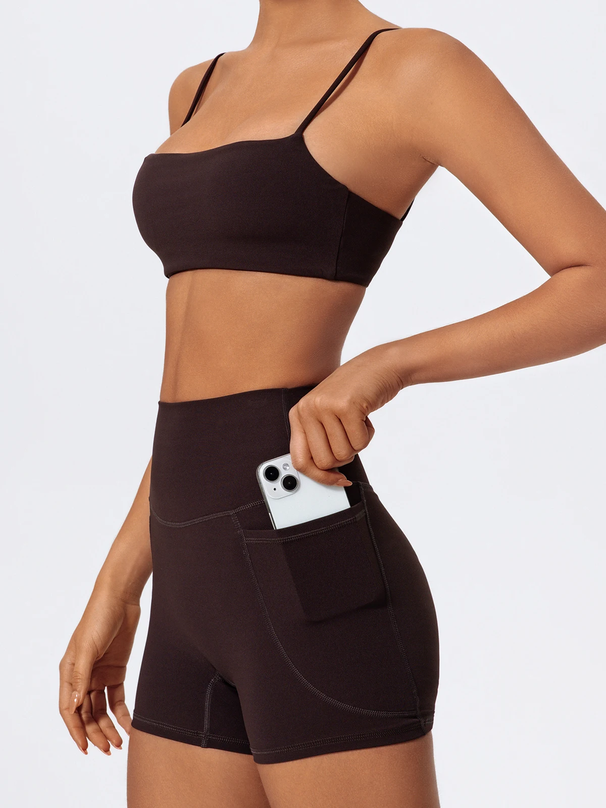 Sommer Damen Zweiteiliges Fitness-Set, Sport-BH und Shorts, Schnelltrocknende Yoga-Kleidung, Sport-BH-Anzüge – Detail 14