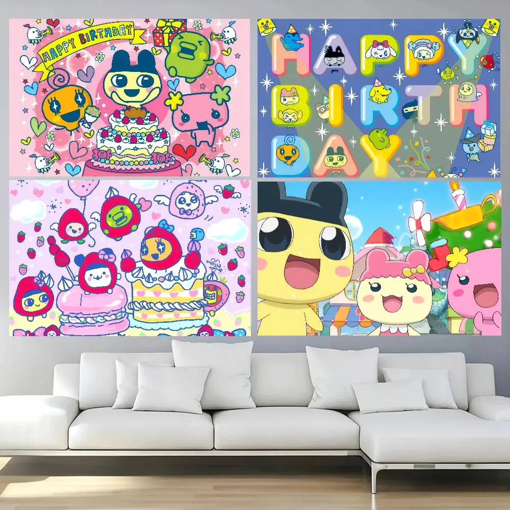 Klassischer T-Tamagotchi-Spiel-Fotostudio-Hintergrund für Outdoor-Hauspartys, Dekoration, Fotohintergrund, Vorhang-Hintergrund