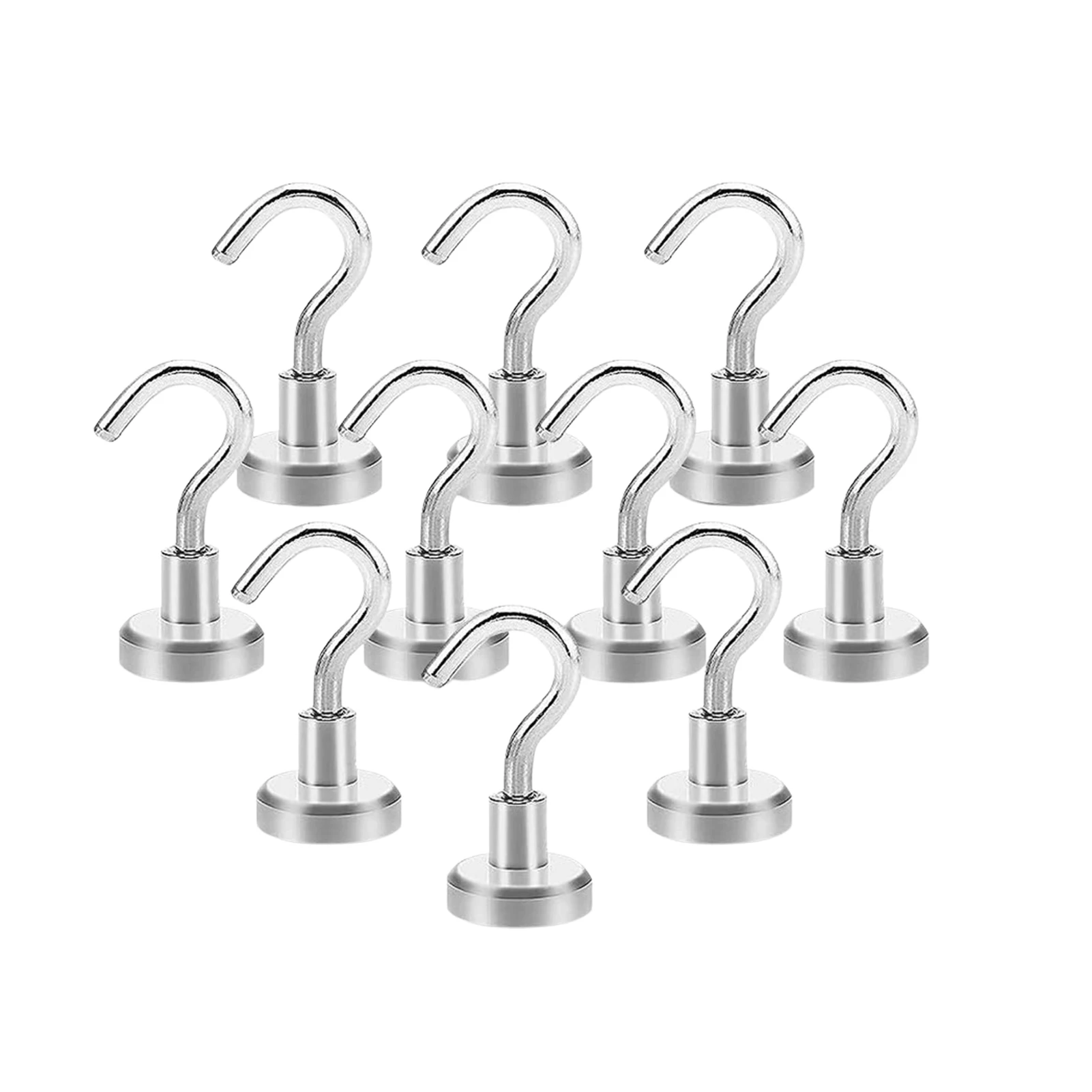 10 Pcs Magnetic Hooks 10 Pcs Magnet HookCeiling Neodymium Magnets Hook Storage Hooks For Refrigerator Curtain And Kitchen