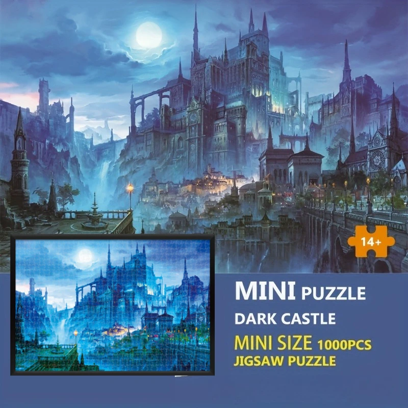 

38*26cm Mini Adults 1000 Pieces Paper Jigsaw Puzzles Dark Castle high difficulty Challenge Puzzle Christmas Easter Gifts