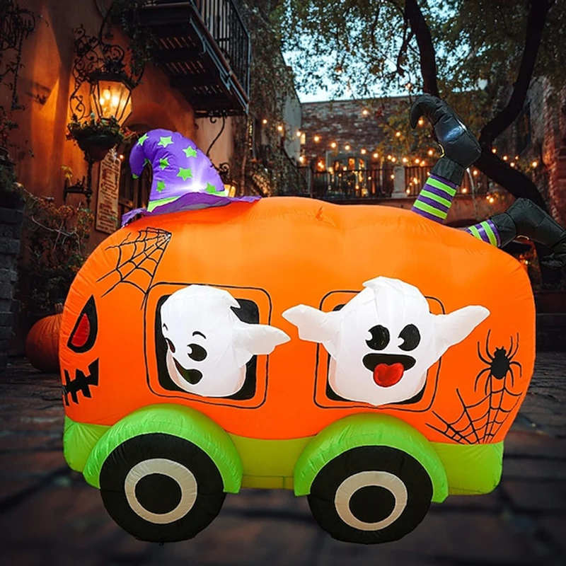 Juguetes de decoración de Halloween al aire libre, iluminación LED, calabaza inflable, fantasma, esqueleto, Calavera, Araña, fiesta de Halloween, Proops, nuevo, 2024