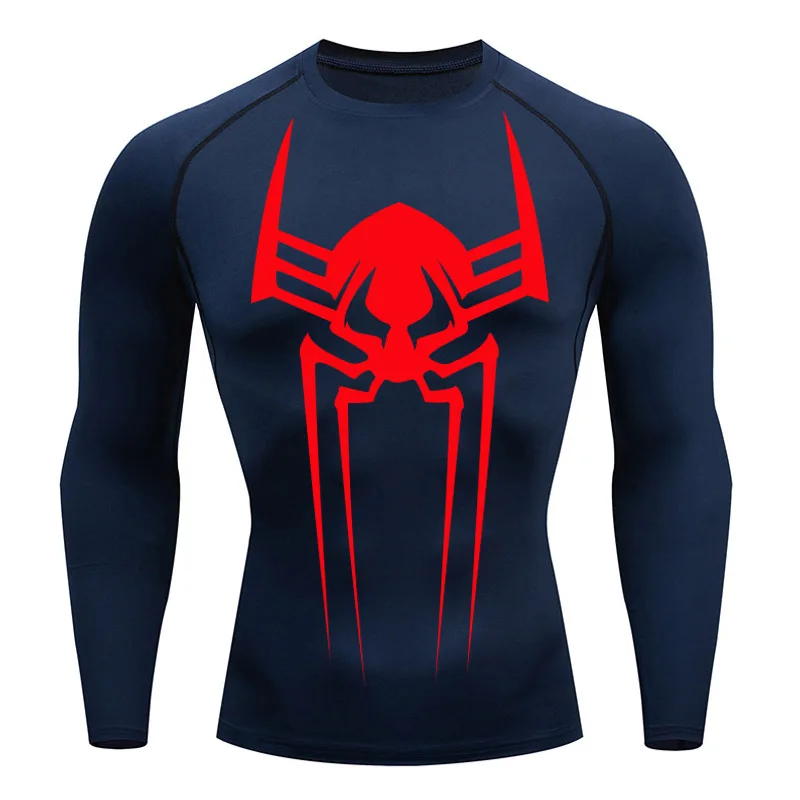 Men's Running T-shirt Compression Long Sleeve Shirt Sun Protection Base layer 2099 New Gym Workout T-shirt Sportswear 4XL