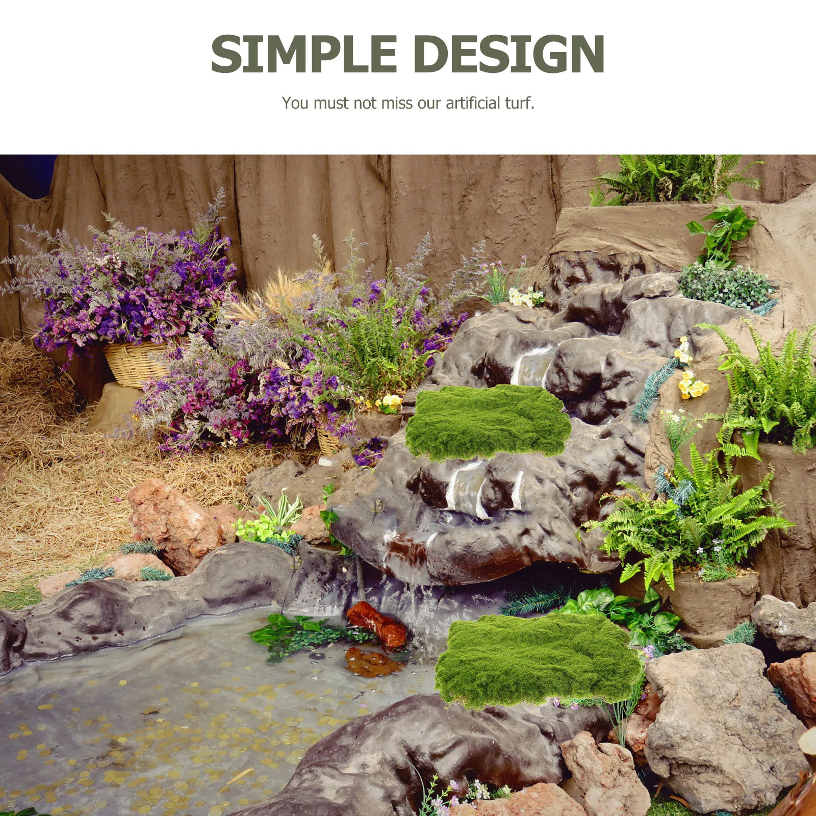 

Green Turf for Decorating Realistic Fake Grass Mat for Sand Table DIY Craft Fairy Garden Kit Plastic Turf Fairy Garden Kit