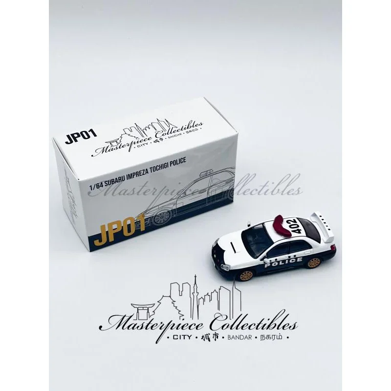 MC64 1:64 Impreza WRX STI 2006 Hawkeye TOCHIGI Japanese Police Car Model Alloy Diorama Collection Miniature Toys