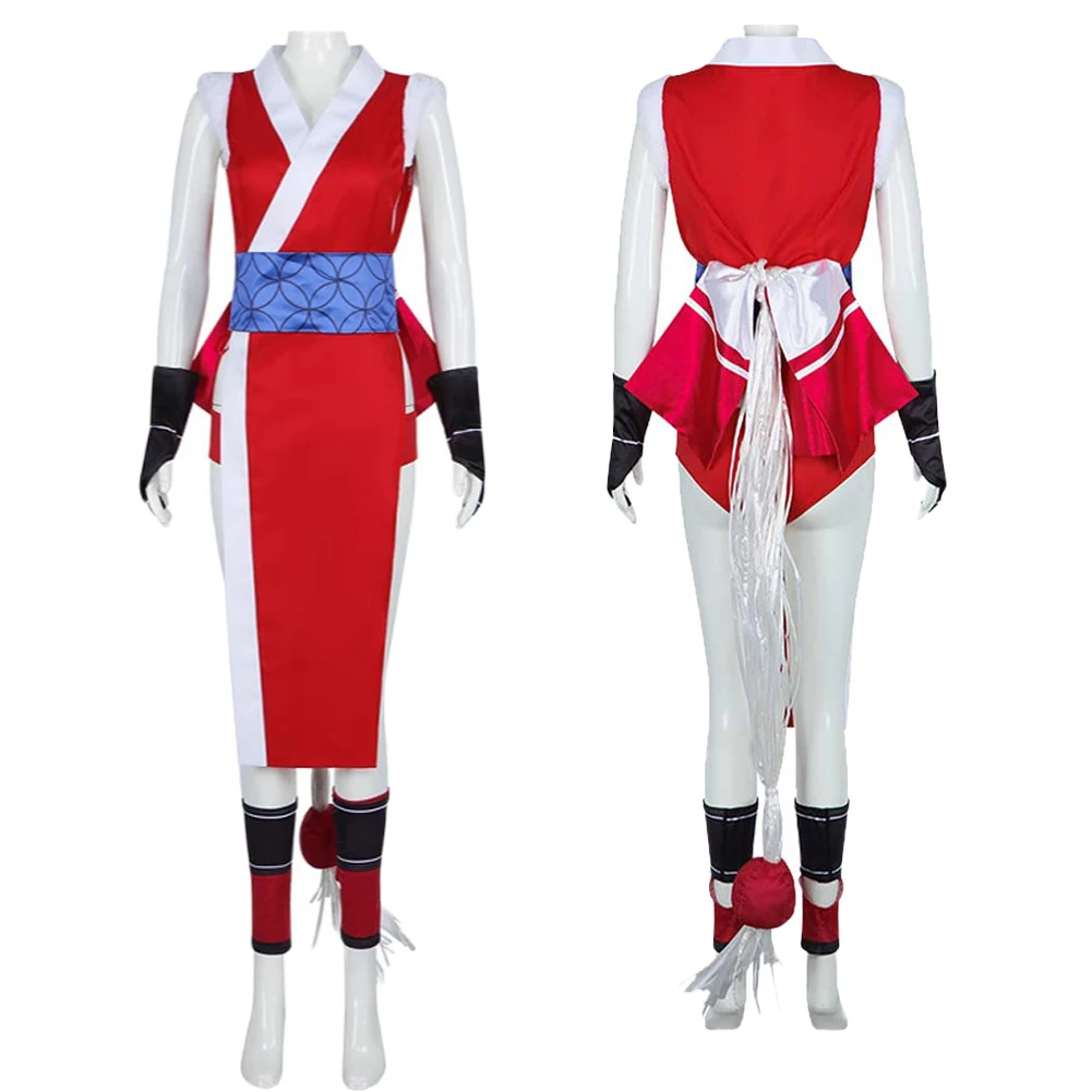 Mai Shiranui Cosplay Red Dress Outfits Game SF 6 Roleplay Costume Fantasia Adult Women Disguise Hallowmas Carnival Party Suit