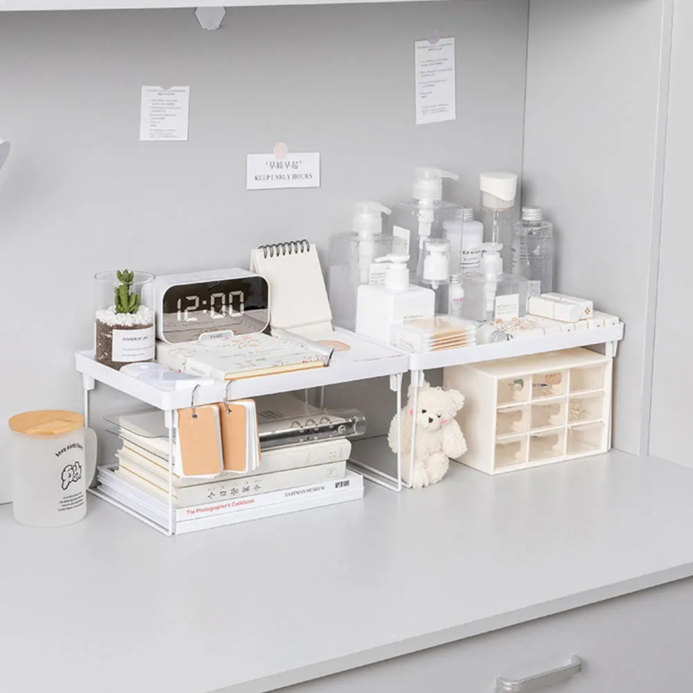 

2pcs Iron Art Storage Shelf Waterproof Thickened Material Smooth Arc Anti-Collision Detachable Design Cabinet Kitchen Organizer