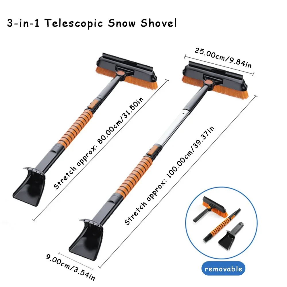 1 Set Anti Freeze Car Accessory Cleaning Brush Making Glass Winter Ice Remover Electric Shovel Removing Retractable Tools Snow