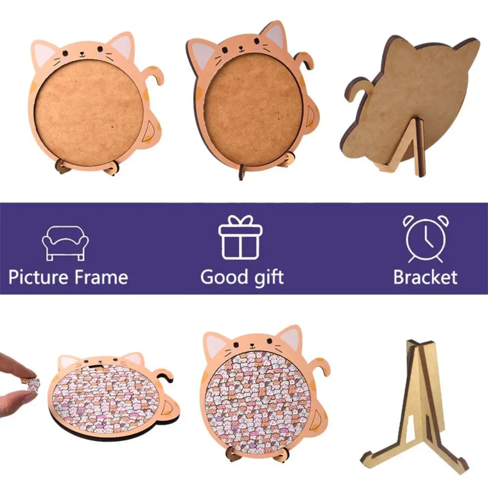 

Gifts Cartoon Cat-shaped Puzzle Puzzle Wooden Animal Shape Puzzles Cute Cat Pieces Jigsaw Puzzle Decorative