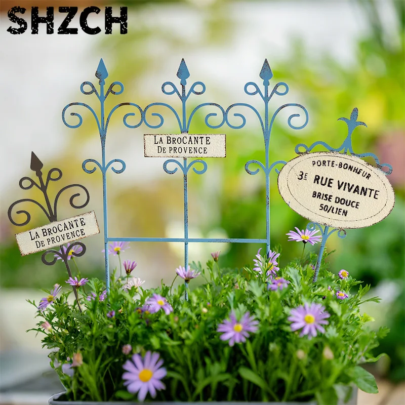 Japanese Style Iron Garden Fence Creative DIY Flower Pot Decor Garden Succulents Bonsai Landscaping Rustic Plant Border Fence