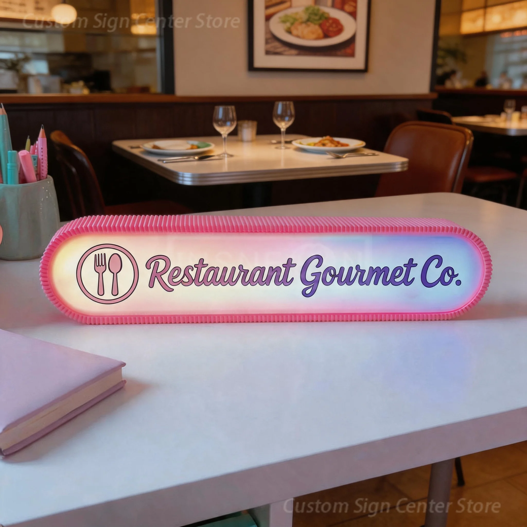 Custom Instagram Gift Lightbox Restaurant Gourmet Co. Personalized Social Media NFC Tags Nightlight for Business Influencers