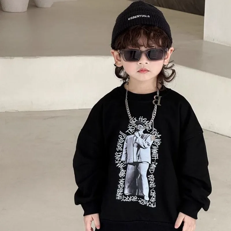 

Sweatshirt for Spring and Autumn Korean Children's Clothes 2025 Cartoon Fashion Outdoor Kids Boys Clothing Boy Tees Year Old New