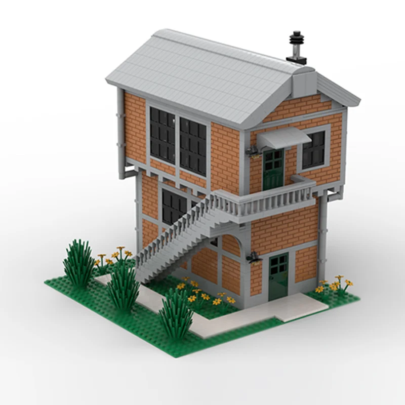 Street View Model MOC Building Bricks Poste Aiguillage Signal Tower Modular Technology Children Holiday Gifts Assemble Toys Suit