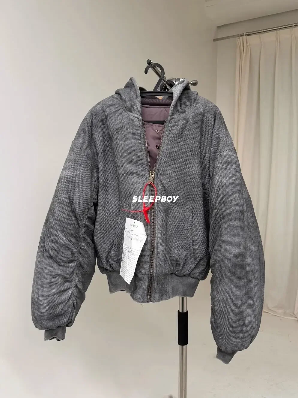 

NO FAITH American Vintage Double Sided Waffle Cotton Hooded Jacket