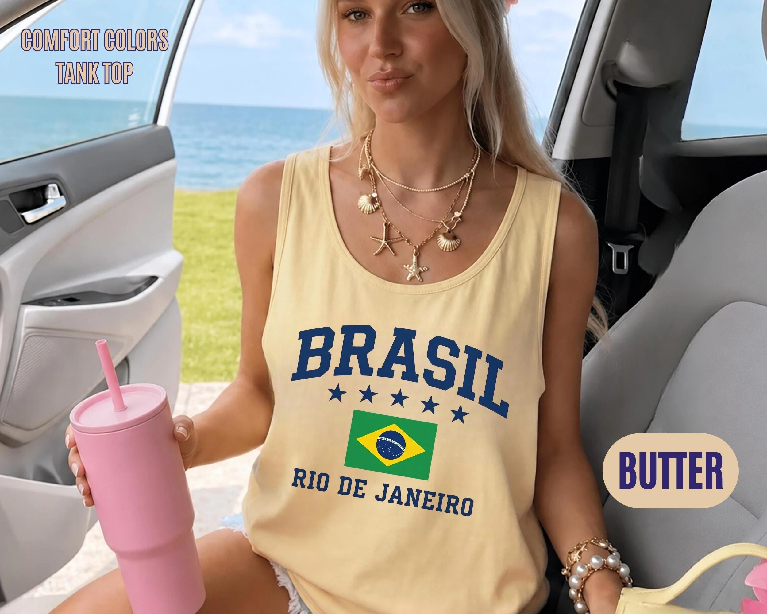 2026 New Brazil Rio De Janeiro Vintage Tank Top - Brazil Flag Graphic T-Shirt Brazilian Summer Vacation Shirt for Men And Women