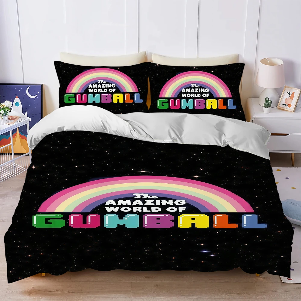 The A-Amazing World of Gumball Duvet Cover Set Home Style Bedding Soft Laundry Cotton Bed 3 Piece Set Student Dormitory Gift