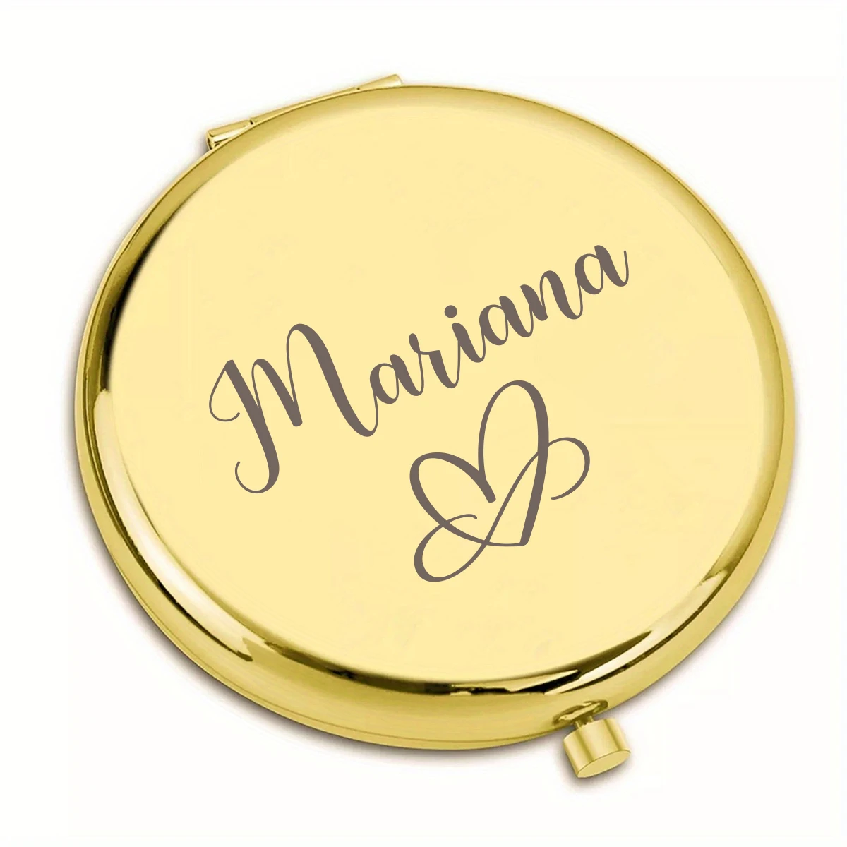 1pc NEW Heart-shaped Customized Name Makeup Mirror Pocket Mirror Round Circle Mirror Anniversary gifts image 4