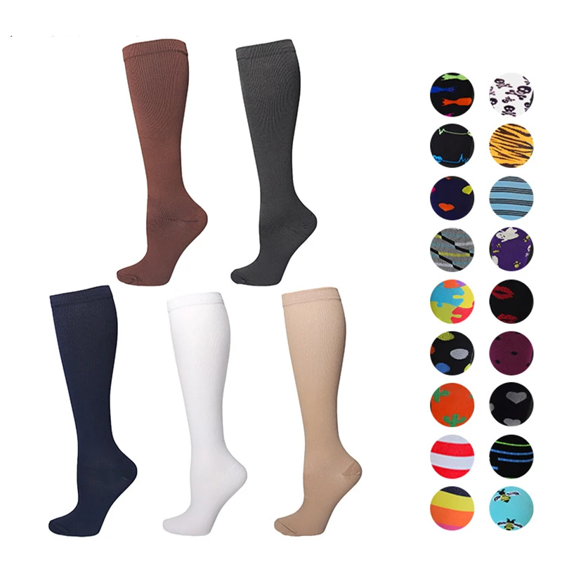 

Compression Stockings Men Woman Blood Circulation Promotion Slimming Socks Anti-Fatigue Comfortable Solid Color Travel Socks