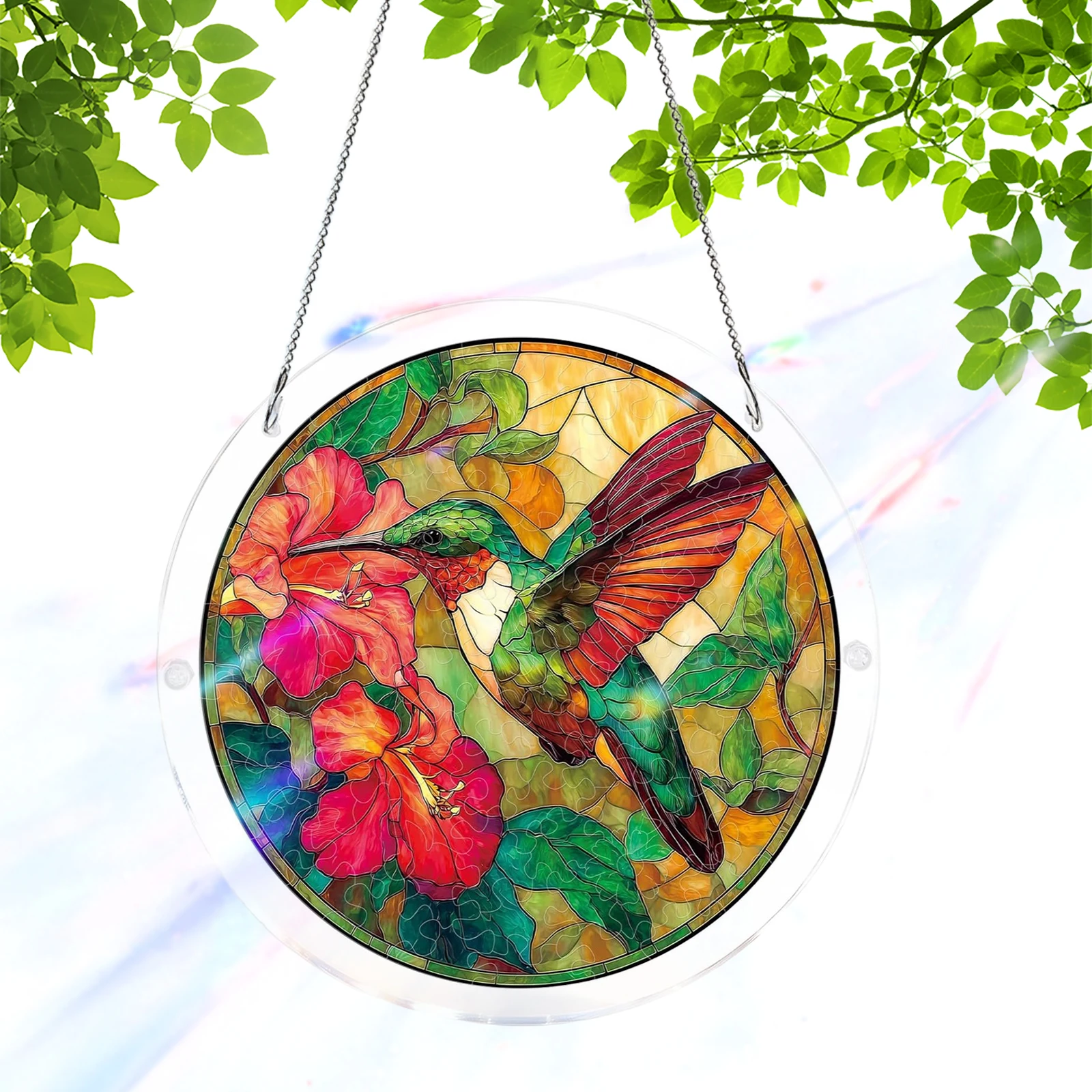

Window Hanging Suncatcher Thicken Sun Catcher Acrylic Puzzles Creative Jigsaw Puzzle Pendant for Women Men Mom Birthday Gift