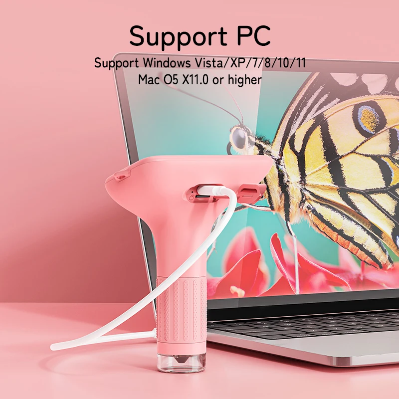 مجهر رقمي للأطفال 3.0 بوصة 1080P كاميرا 2 ميجابكسل مجهر محمول مع 8 أضواء Led لهدايا الأولاد والبنات