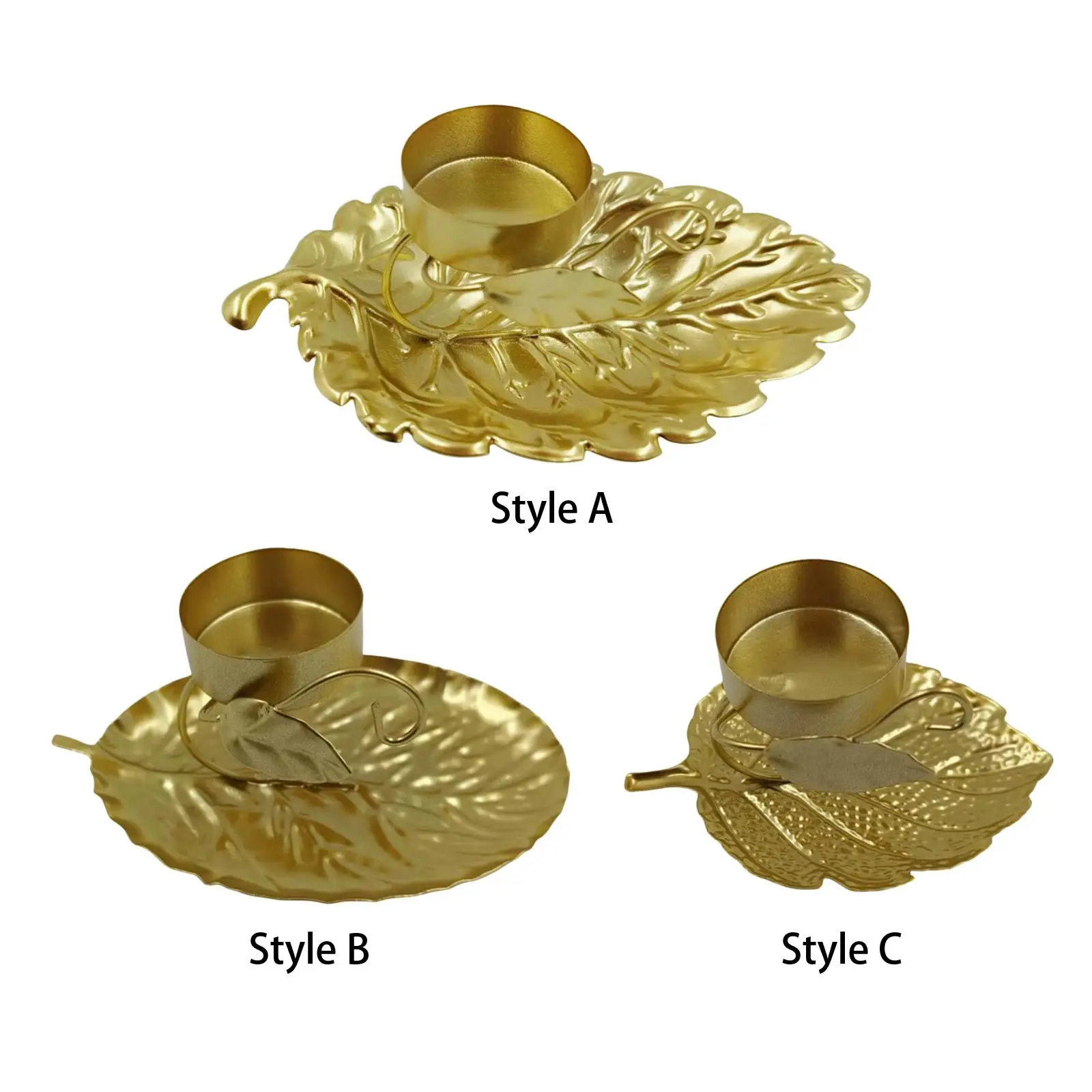 Metal Candlestick, Leaf Decorative Tealight Candle Holder, Iron Candlestick,