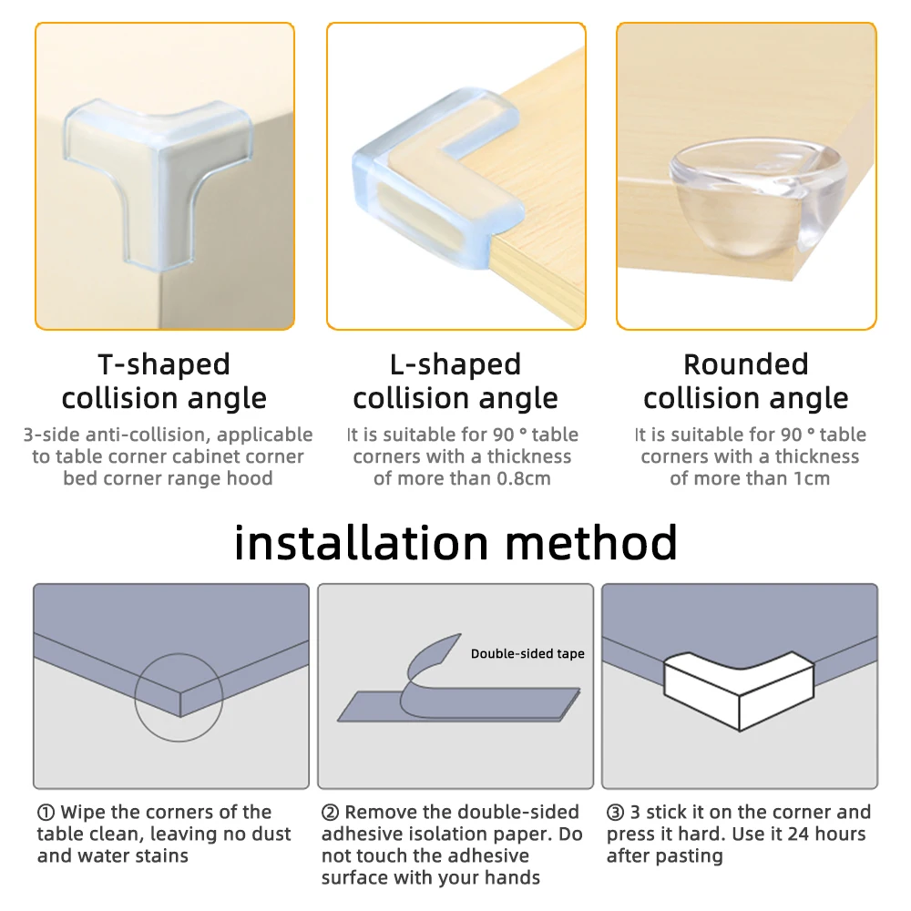 10 stks Baby Veiligheid Hoek Siliconen Protector Tafel Zachte Transparante Kinderen Anti Botsing Hoek Rand Bescherming Guards