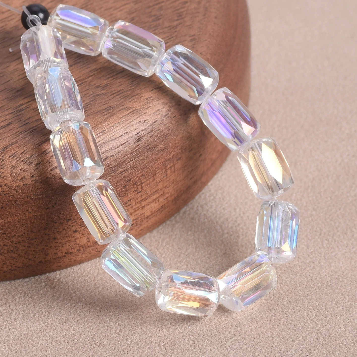 20pcs Cylinder Shape 8x6mm Shiny Colorful Faceted Crystal Glass Loose Beads For Jewelry Making DIY Crafts Findings