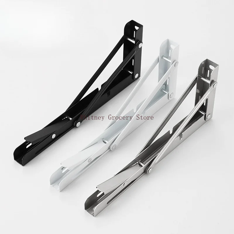 Triangle Straight Billy Bracket 24inch Heavy Duty Folding Shelf Brackets Wall Mounted  L-Table Hinges for Bench Table with Screw