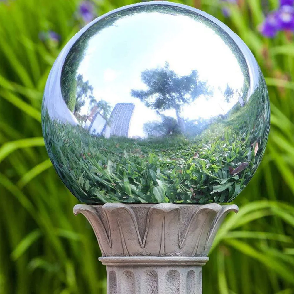 

5pcs Mirror Polished Balls Stainless Steel Hollow Sphere Garden Decor Outdoor Reflective Ornaments Lawn Yard Decoration