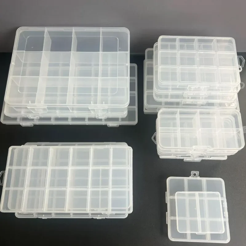8 Style Transparent Plastic Storage Jewelry Box Compartment Adjustable Container Storage Boxes Beads Ring Earring Organizer Case