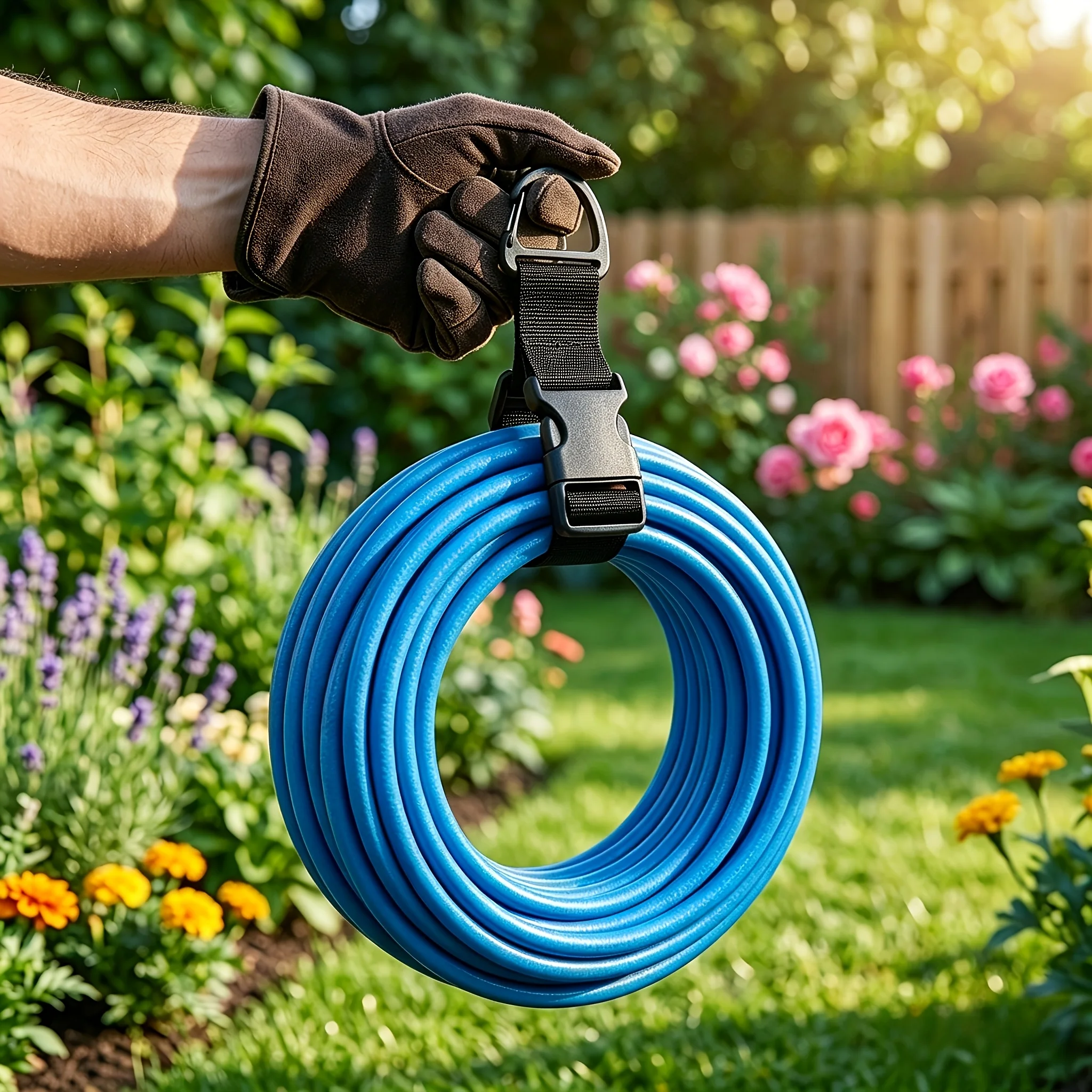 4Pcs Adjustable Heavy Duty FR Garden Strap Hanging Cable Storage Organizer Reusable Wire Management Tie For Garage Workshop Exte